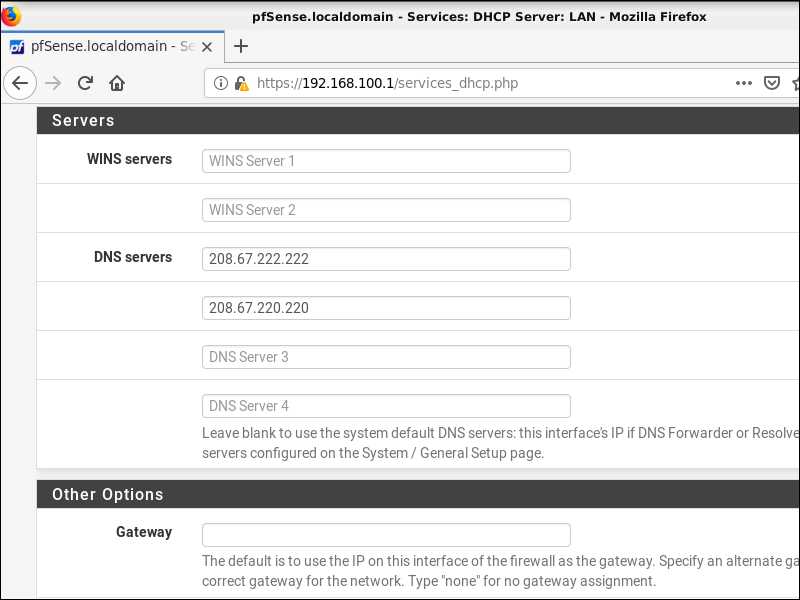 Amending DH***** DNS servers in pfSense