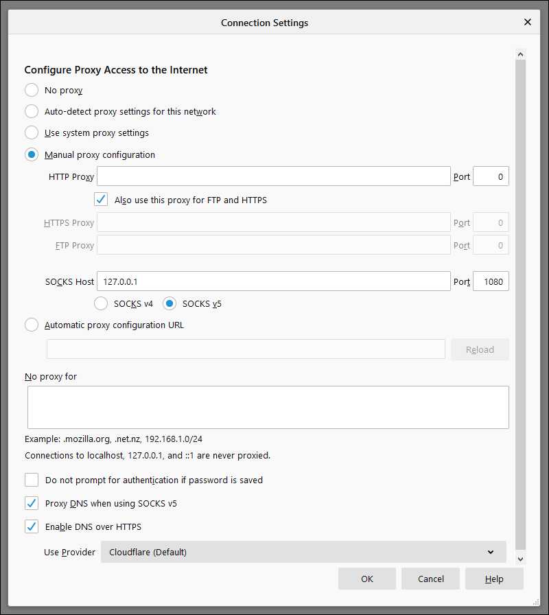 Configure Firefox to use a proxy server