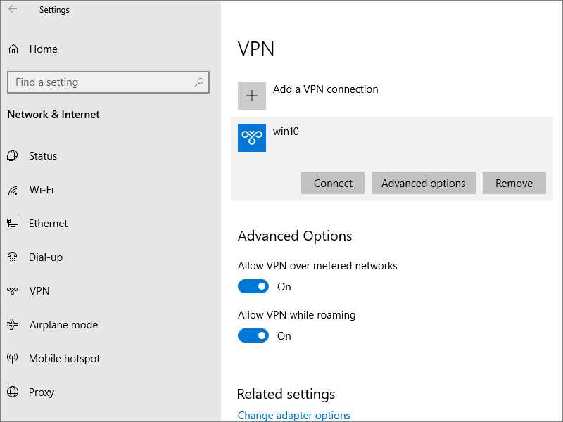 IKEv2 ready to connect on Windows 10