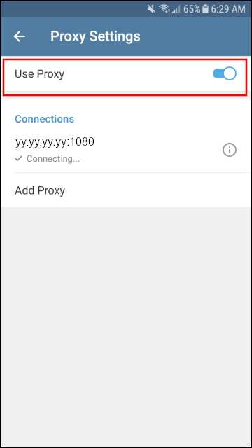 Telegram Messenger Proxy settings